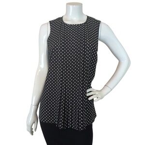 Michael Kors Black White Polka Dot Sleeveless Blouse